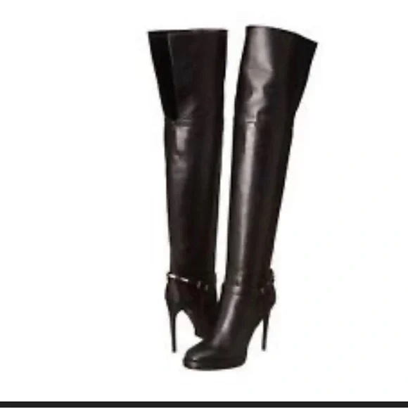 Black Burberry BarktolBuckle Platform Over the Knee High boots sz UK36 US 6 NWT - Picture 2 of 13